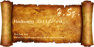 Hadnagy Szilárd névjegykártya